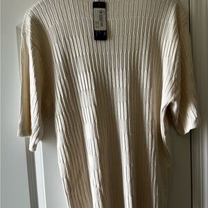 Men's Bobby Chan 100% Silk Cream Crew granola boy aesthetic